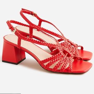 J. Crew - Red Layne Braided Sandal Heels - Size 5.5